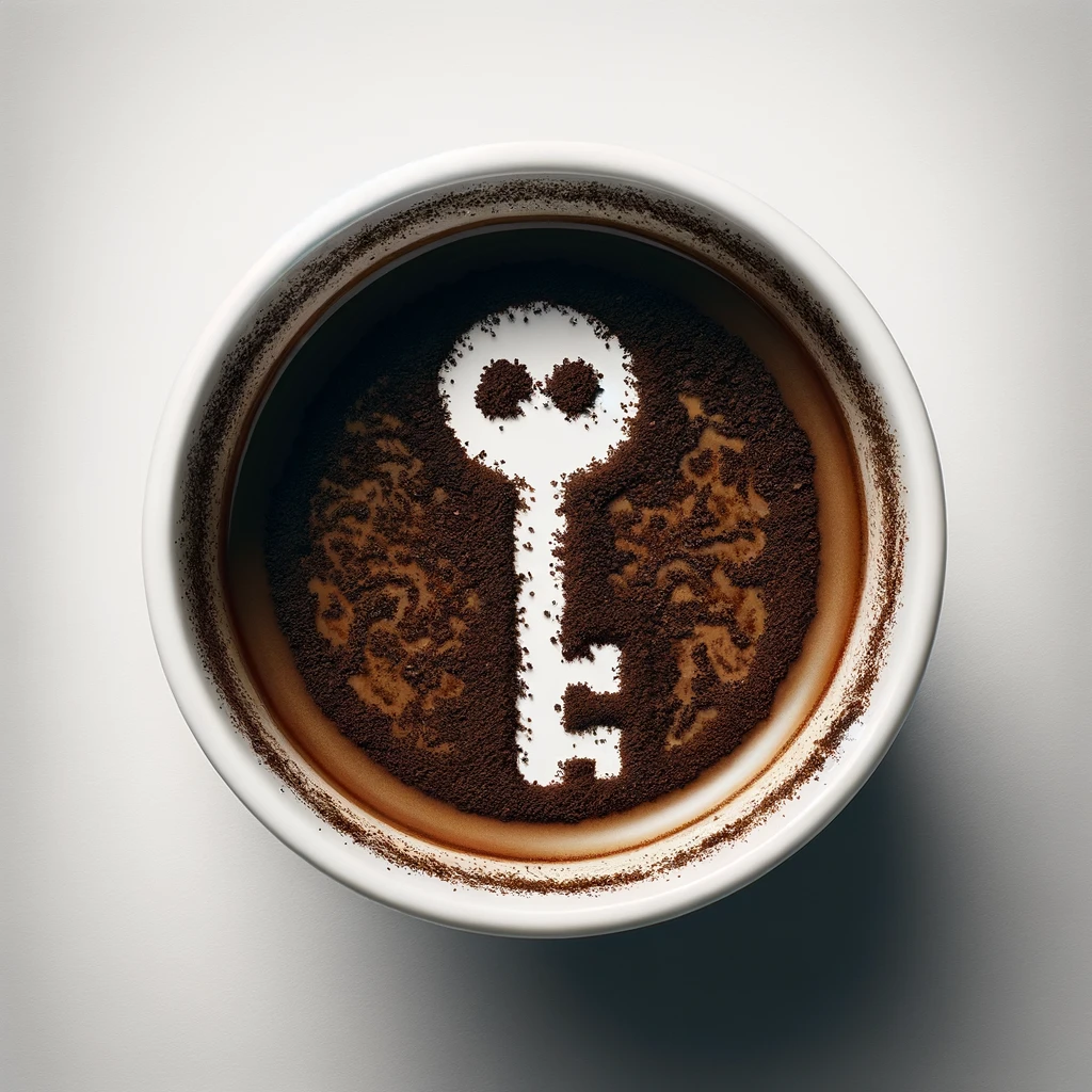 Simbol ključa u šolji kafe