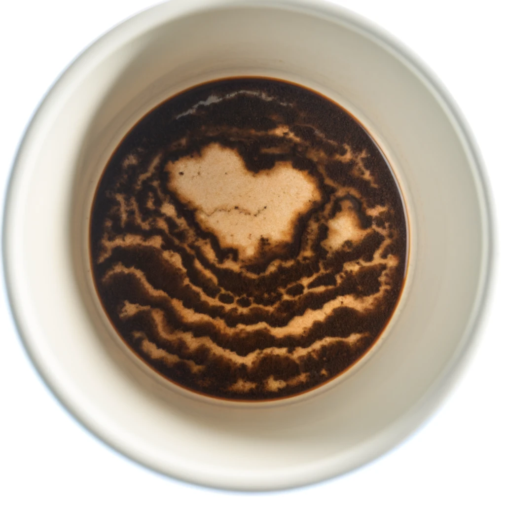 Simbol srca u šolji kafe